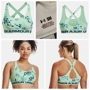 Under Armour Mid Crossback Printed Sports Bra - Small